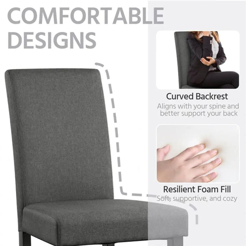 Yaheetech 4pcs Parson Dining Chairs Fabric Upholstered Urban Style 4pcs Parson Dining Chairs Fabric Upholstered Urban Style