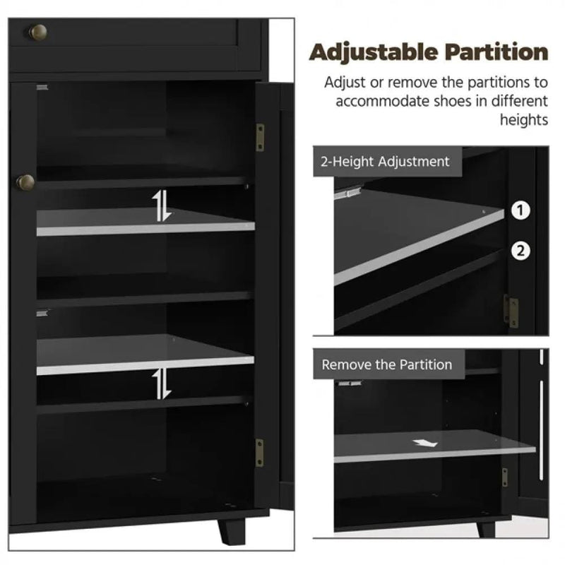 Yaheetech 4 Tier Shoe Storage Cabinet Shoe Rack 4 Tier Shoe Storage Cabinet Shoe Rack