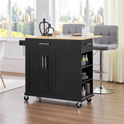 Kitchen Island Kitchen Trolley on Wheels with Drawers & Cabinet – view 11