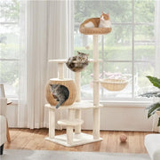 Yaheetech 54″ Tall Rattan Cat Tree Cat Tower 54″ Tall Rattan Cat Tree Cat Tower