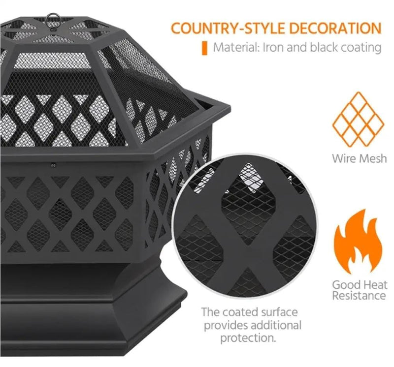 Yaheetech 24in Heavy Duty Fire Pit 24in Heavy Duty Fire Pit