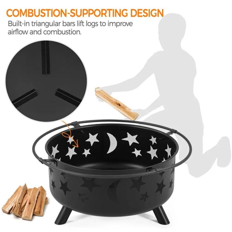 Yaheetech Round Fire Pit Round Fire Pit