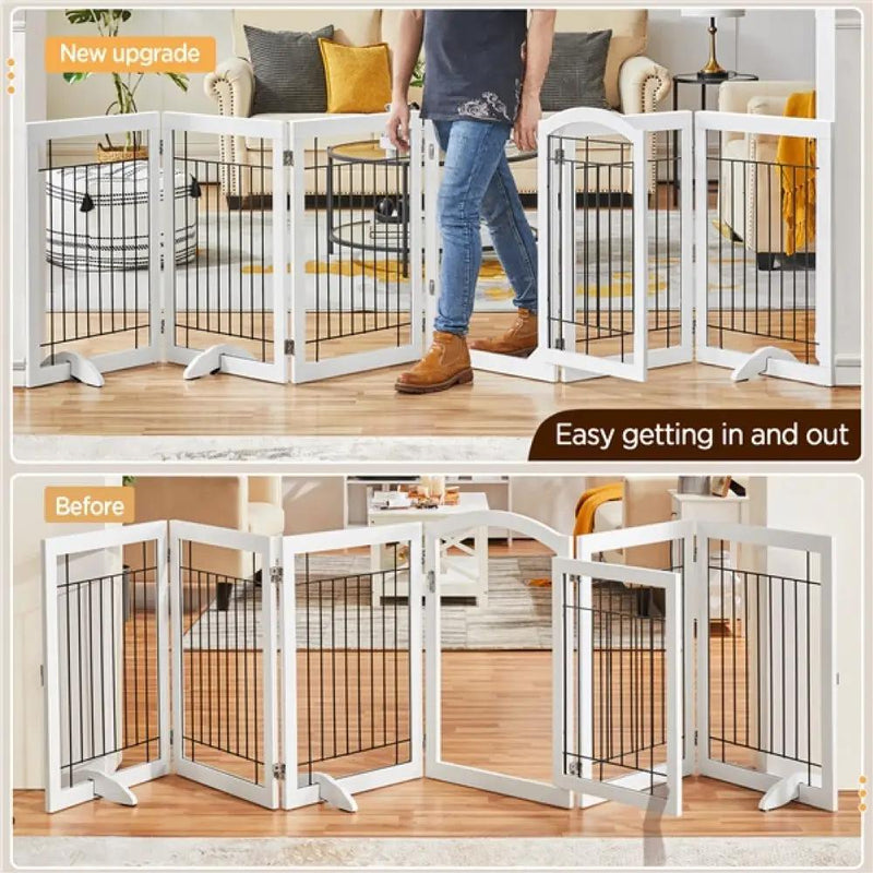 Yaheetech 6-Panel Pet Puppy Safety Fence with 3 Support Feet 6-Panel Pet Puppy Safety Fence with 3 Support Feet