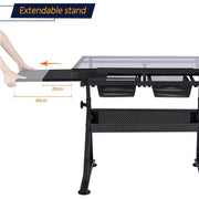 Height Adjustable Glass Drafting Table & Stool Set Art Table – view 11