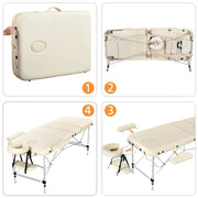 Adjustable 3 Fold Massage Bed Aluminum Alloy Massage Couch – view 11