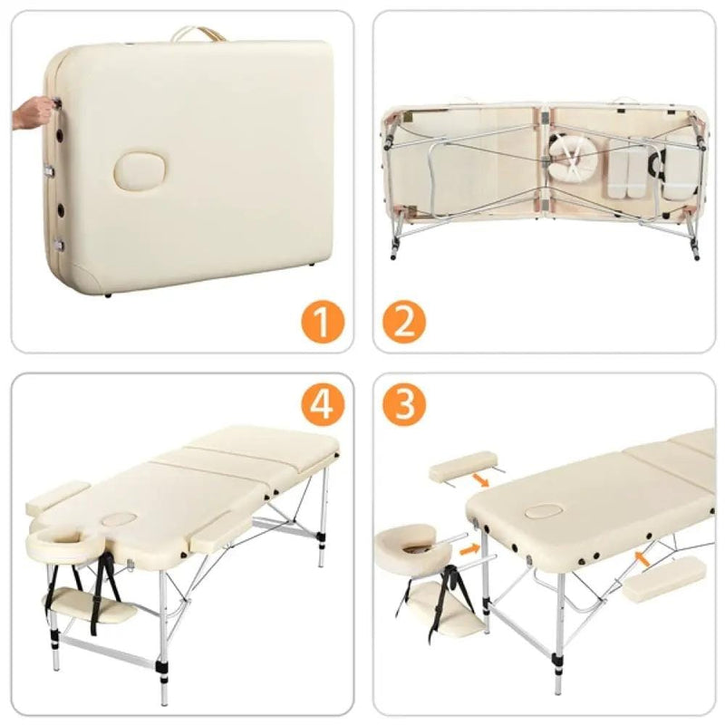 Adjustable 3 Fold Massage Bed Aluminum Alloy Massage Couch – view 11
