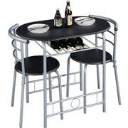 Yaheetech Modern Round Dining Table Set for 2 Chairs + 1 Table Modern Round Dining Table Set for 2 Chairs + 1 Table