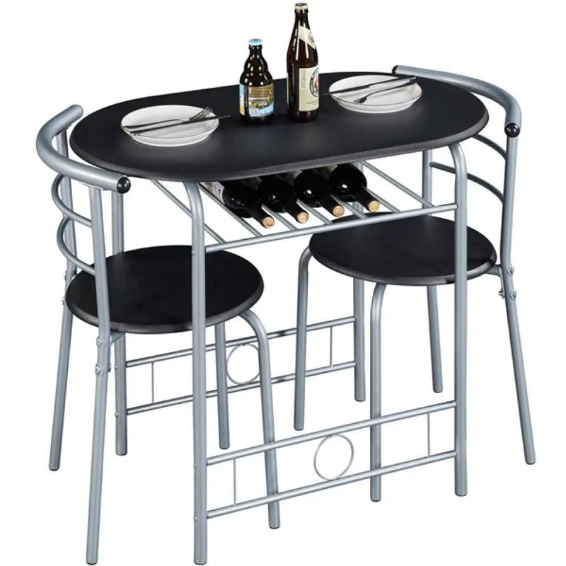 Yaheetech Modern Round Dining Table Set for 2 Chairs + 1 Table Modern Round Dining Table Set for 2 Chairs + 1 Table