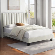Yaheetech 135 cm W x 190 cm L Upholstered Bed Frame With Base & Wing Side 135 cm W x 190 cm L Upholstered Bed Frame With Base & Wing Side