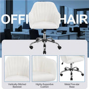 Modern Boucle Desk Chair Computer Chair Computer Chair Ivory – view 11