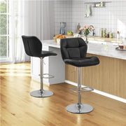 2PCS Adjustable Bar Stool Modern Faux Leather Swivel Bar Chair – view 11