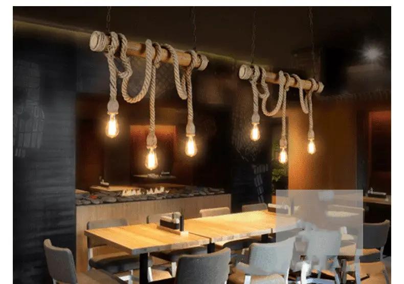 salelink.co.nz Unbranded Bamboo Rope Hanging Pendant Light 3 Heads Natural Bamboo Rope Pendant Light Three Heads E27