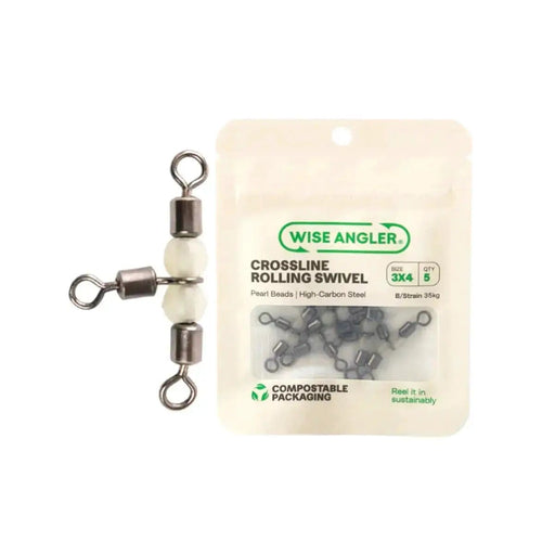 WISE ANGLER Swivel Crossline Rolling Swivel with Pearl Beads Wise Angler Crossline Rolling Swivel With Pearl Beads | NZ