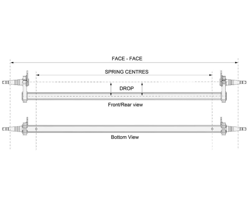 Drop Beam Axle Disc Braked 1500kg Bare Metal Trojan Leaf Spring Compatible Trailers – view 2