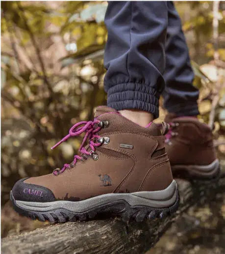 Waterproof High-Top Hiking Boots - Camel Brand – view 33