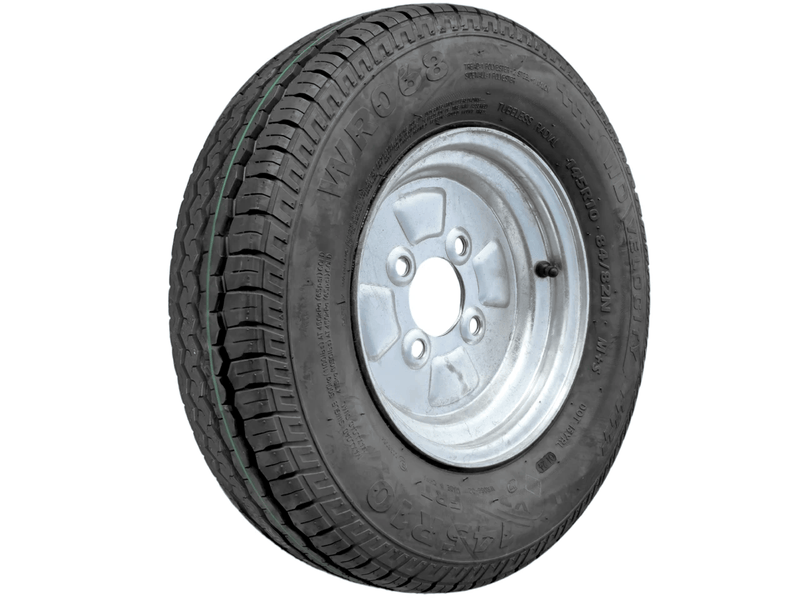 10 Inch Trailer Wheel And Tyre Assembly 145R10 Galvanised Rim Trojan