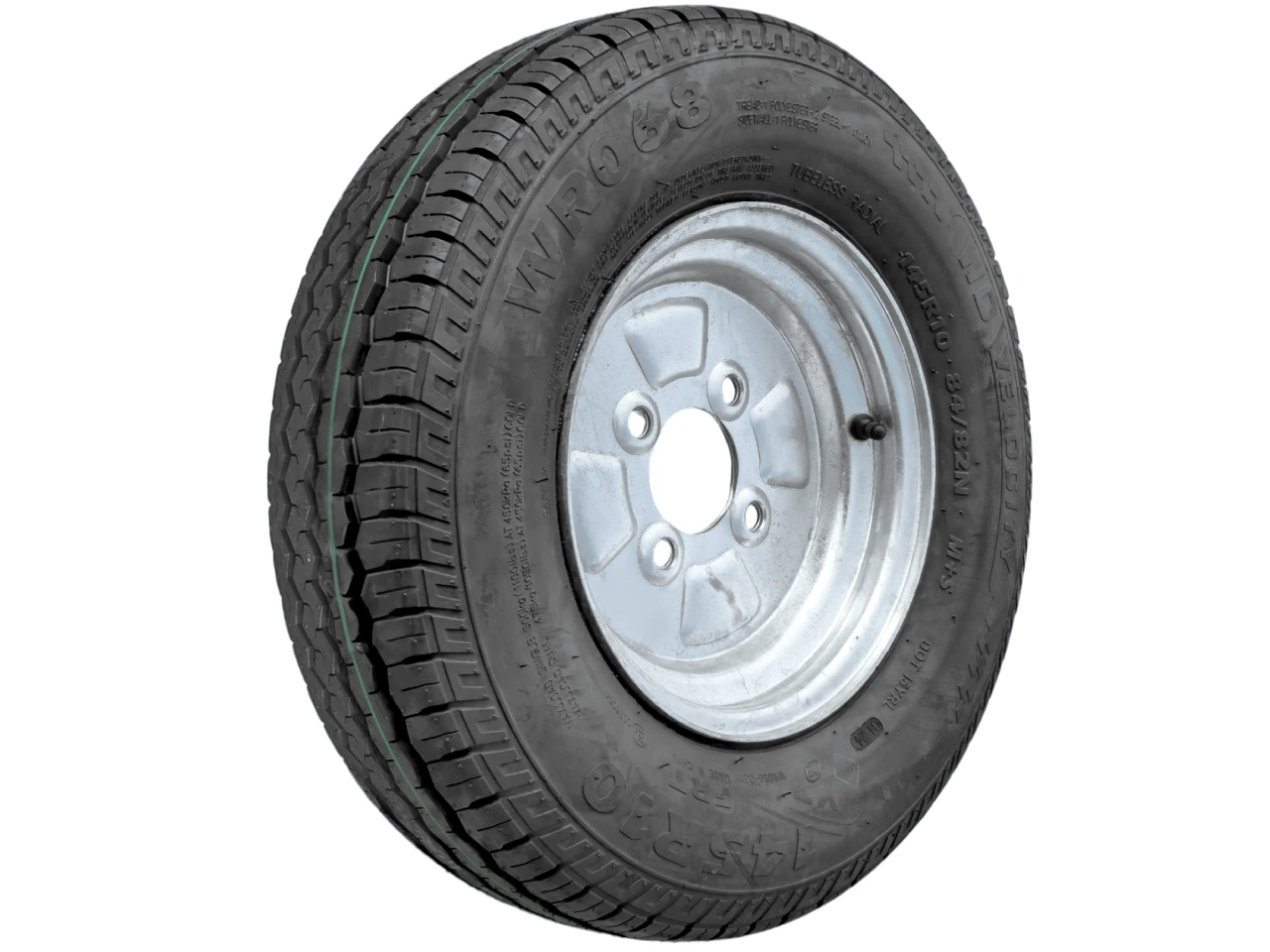 10 Inch Trailer Wheel And Tyre Assembly 145R10 Galvanised Rim Trojan