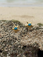 Tahana Jewellery Earrings Whetū Kikorangi Gold Earrings Whetū Kikorangi Gold Earrings