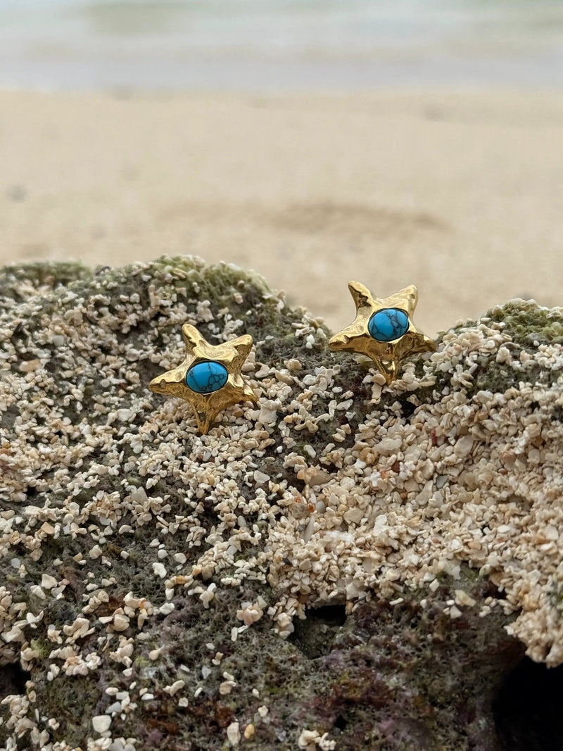 Tahana Jewellery Earrings Whetū Kikorangi Gold Earrings Whetū Kikorangi Gold Earrings