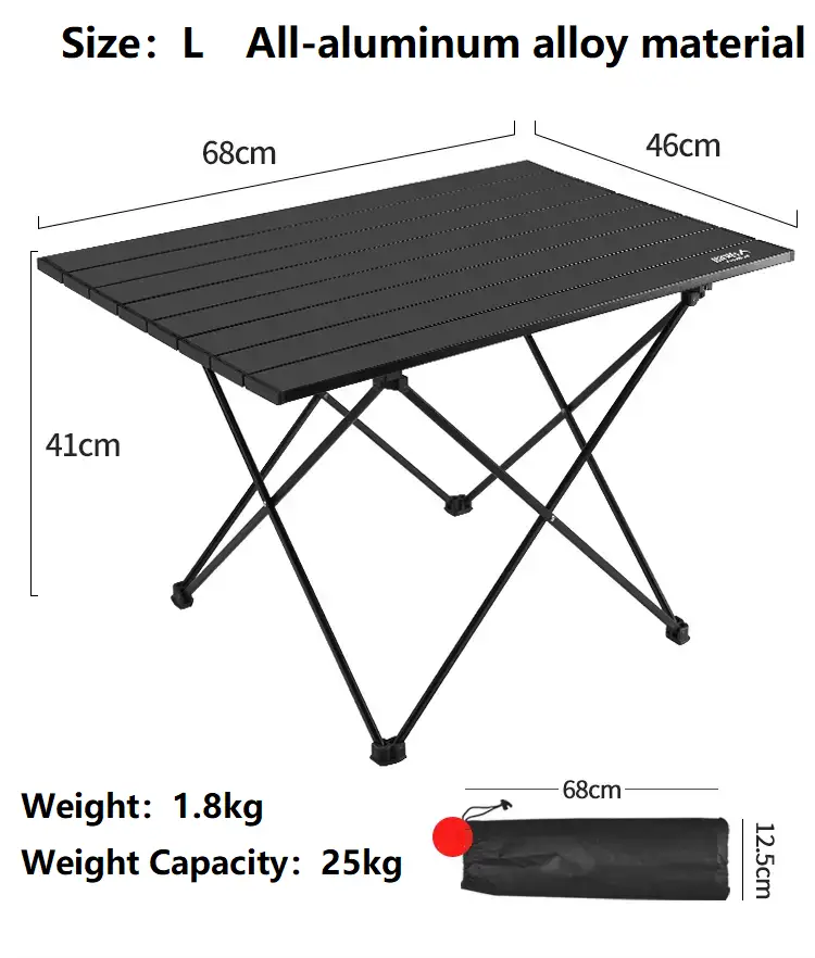 ECOTREK Outdoor Furniture Ecotrek Aluminum Alloy Roll-Up Camping Table - PRI10116 Ecotrek Aluminum Alloy Roll-Up Camping Table - PRI10116