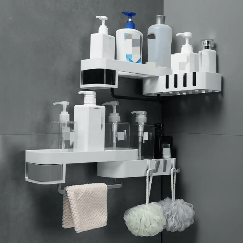 Shower Caddy Corner Bathroom Storage Shelf Holder Rack Organiser Adhesive Tripod – view 5