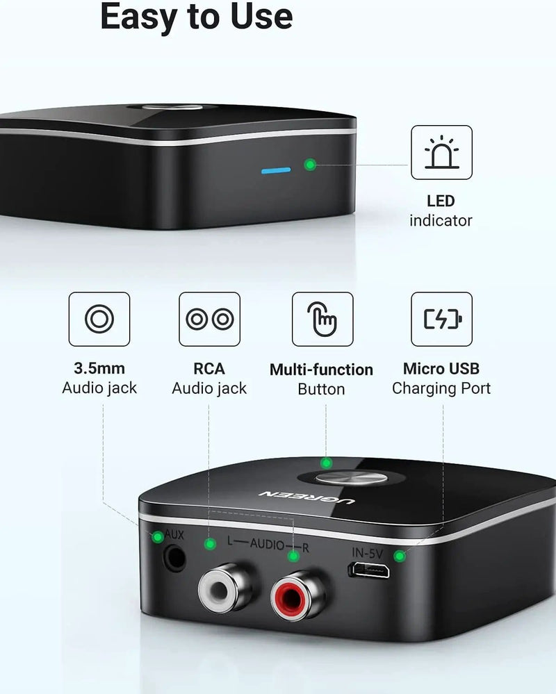 salelink.co.nz UGREEN UGREEN Bluetooth 5.0 Receiver APTX UGREEN Bluetooth 5.0 Receiver APTX | Action Outdoors NZ