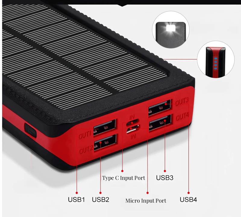 salelink.co.nz Unbranded 30000mAh Solar Power Bank (GZJ2592) 30000mAh Solar Power Bank (GZJ2592) | Action Outdoors NZ