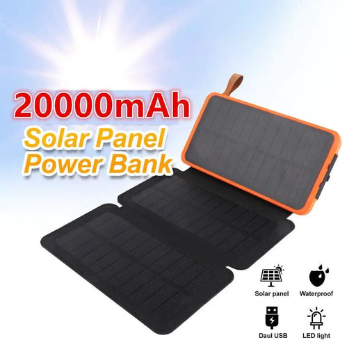20000mAh Solar Power Bank Dual USB Emergency Charger Outdoor Portable – view 2