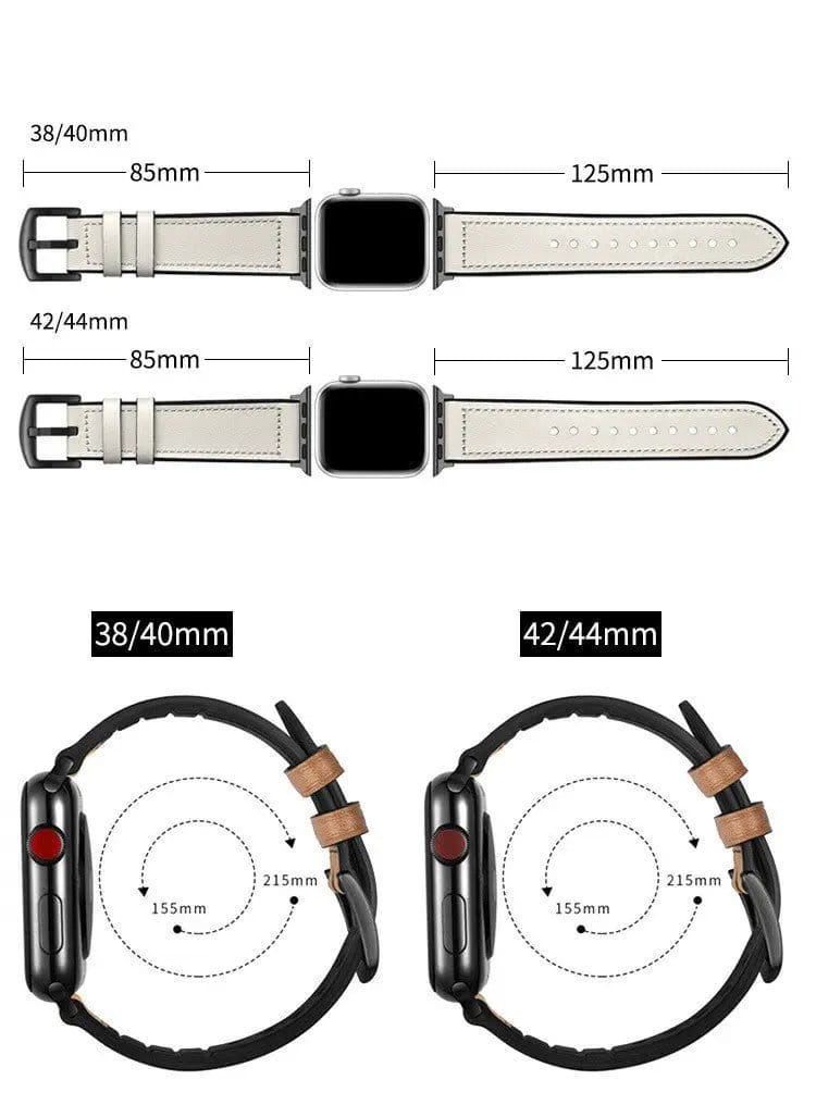 Apple Watch Band Strap 42mm(Series 10) 41mm 40mm 38mm - Leather Silicone (GZJ2234) – view 2