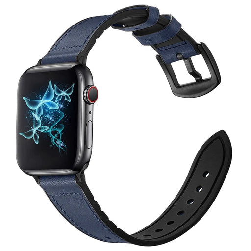 Apple Watch Band Strap 44mm 45mm 46mm(Series 10) 49mm Ultra 2 - Leather Silicone (GZJ2238) – view 2