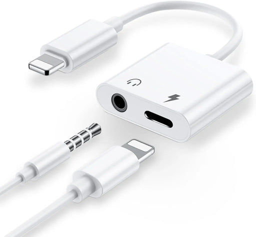 salelink.co.nz Unbranded 2 in 1 Dual Lightning Audio Charge Adapter 2 In 1 Lightning Audio Charger Adapter For iPhone