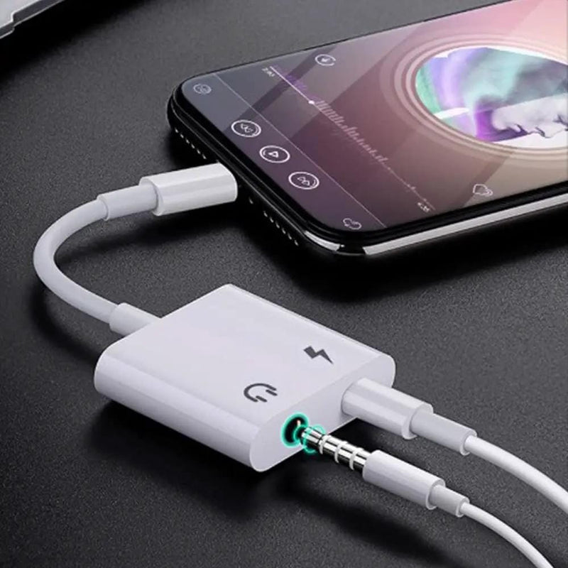 salelink.co.nz Unbranded 2 in 1 Dual Lightning Audio Charge Adapter 2 In 1 Lightning Audio Charger Adapter For iPhone