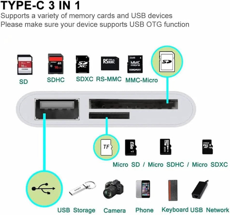 salelink.co.nz Unbranded USB C SD/TF Card Reader Type C USB C SD/TF Card Reader Type C | Action Outdoors NZ