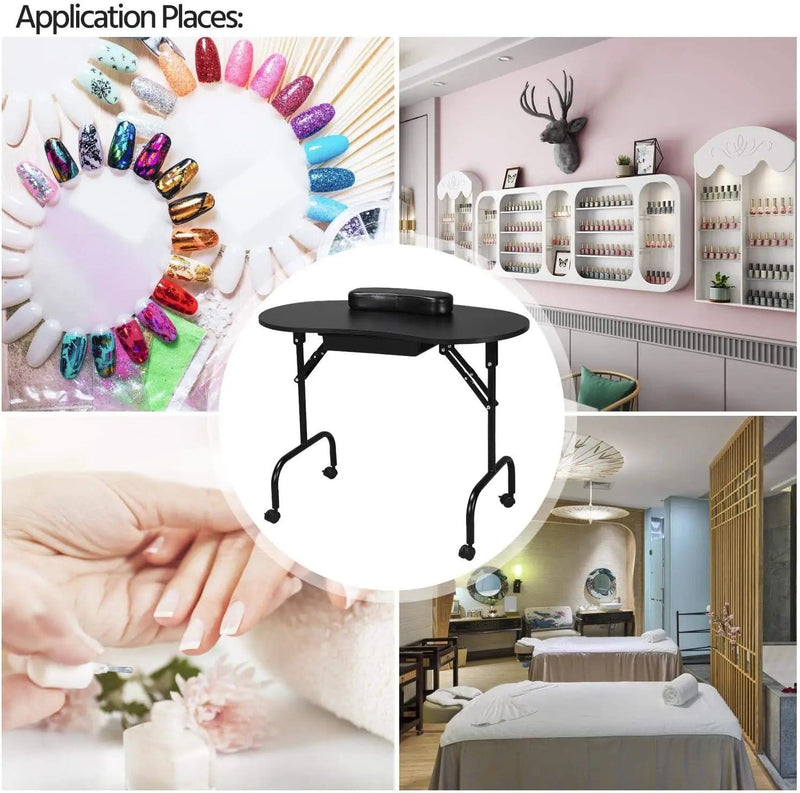 salelink.co.nz Unbranded Folding Manicure Table Black Folding Manicure Table Black | Action Outdoors NZ