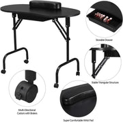 salelink.co.nz Unbranded Folding Manicure Table Black Folding Manicure Table Black | Action Outdoors NZ