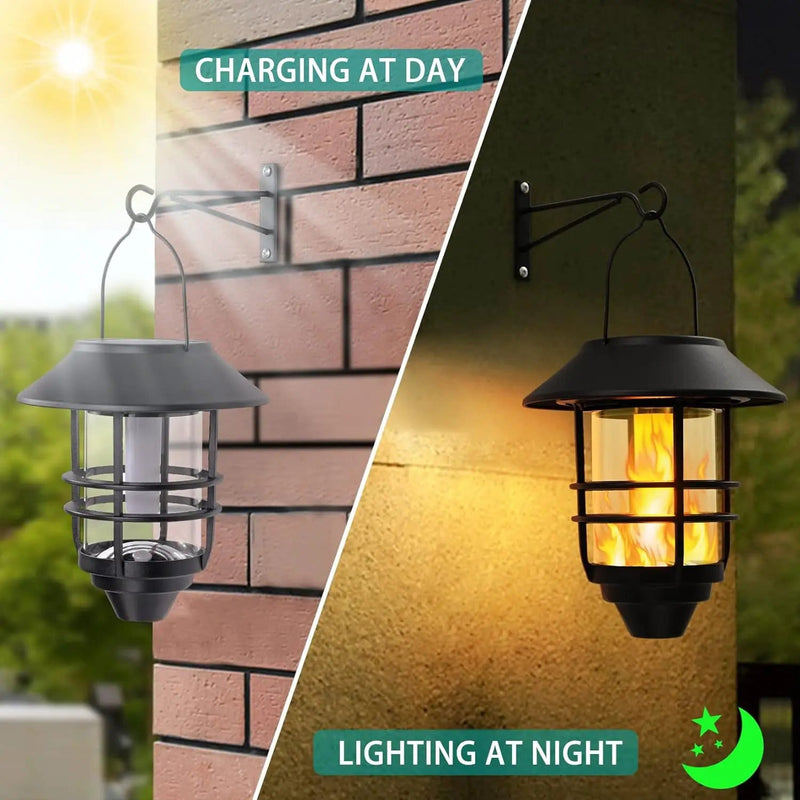 salelink.co.nz Unbranded 2Pcs Solar Outdoor Hanging Lantern 2 Pack Solar Outdoor Hanging Lanterns Flicker Flames