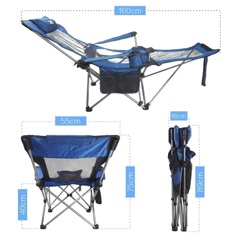 salelink.co.nz Unbranded Reclining Camping Chair with Footrest Reclining Camping Chair with Footrest | Action Outdoors NZ