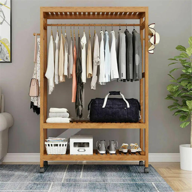 salelink.co.nz Unbranded Wooden Coat Rack on Wheels 80cm Wooden Coat Rack on Wheels 80cm | Action Outdoors NZ