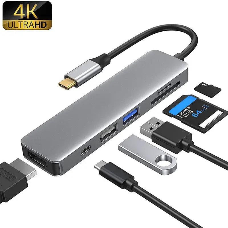 salelink.co.nz Unbranded 6 in 1 USB C Hub 6 in 1 USB C Hub | Action Outdoors NZ
