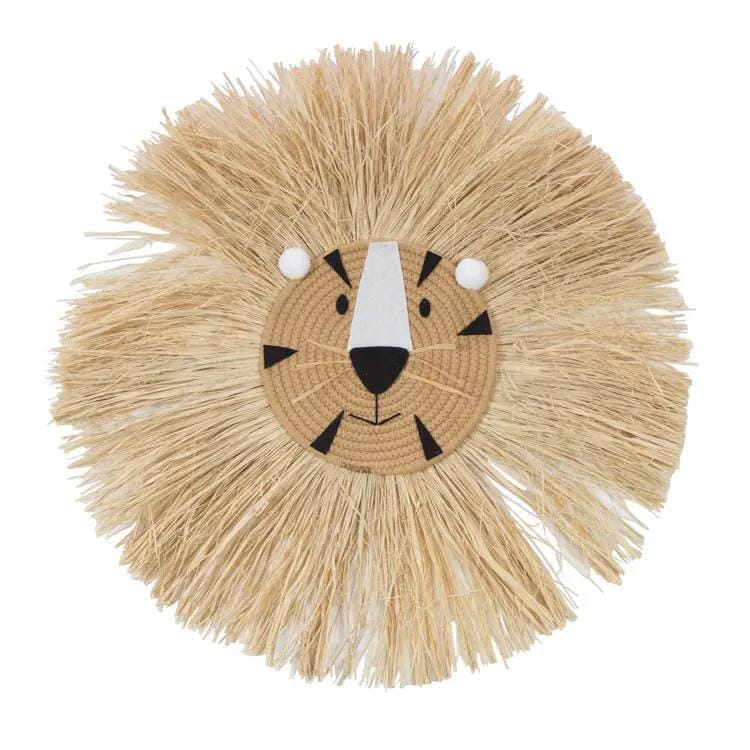 Nordic Lion Wall Hanging Handwoven Cotton Cord Animal Head Ornament Kids Room