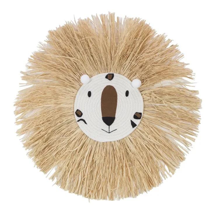 Handcrafted Lion Round Wall Hanging Decoration Made From Cotton Thread
