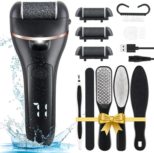 Rechargeable Electric Foot File Pedicure Kit With 3 Rollers And LCD Display – view 1