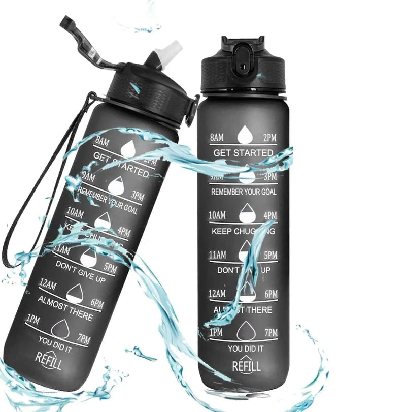 salelink.co.nz Unbranded 1L Sports Water Bottle 1L BPA Free Water Bottle With Time Marker