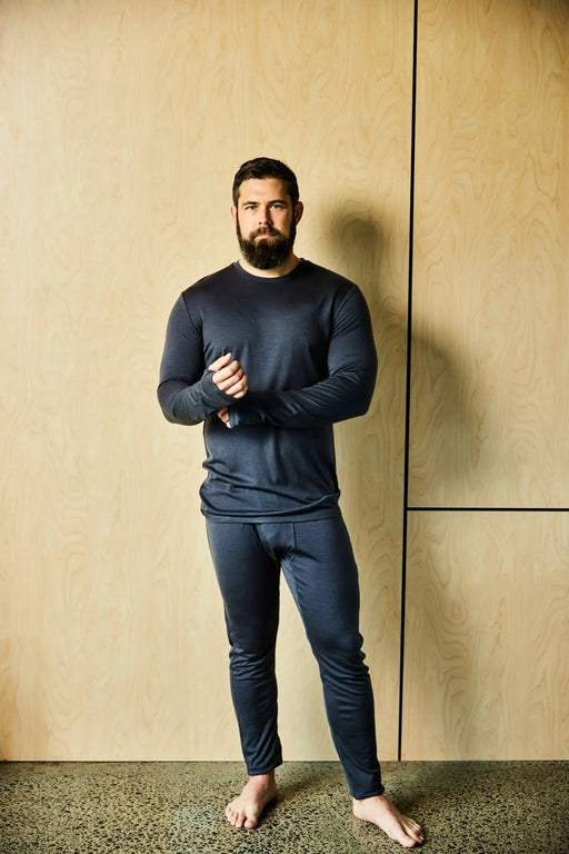 Merino 365 NZ Men's Pants Men's Base Pant - 100% Merino Wool, Slate Grey Merino 365 NZ Men's Base Pant Slim Fit Slate Grey
