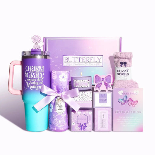 Poppy Gifts Purple Theme Aroma Candle Bath Gift Box Purple Theme Aroma Candle Bath Gift Box
