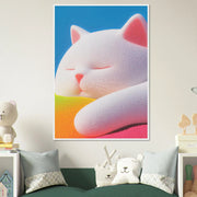 Blank Wall Print Shop Print Material Fluffy Cat Asleep Fluffy Cat Asleep