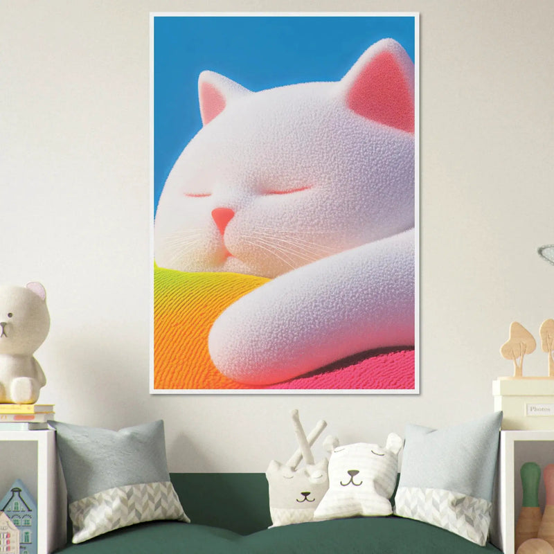 Blank Wall Print Shop Print Material Fluffy Cat Asleep Fluffy Cat Asleep