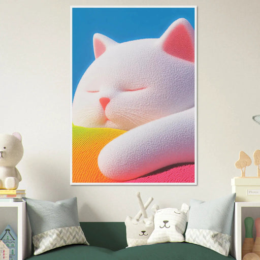 Blank Wall Print Shop Print Material Fluffy Cat Asleep Fluffy Cat Asleep