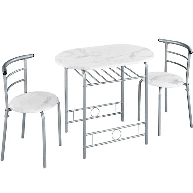 Yaheetech Modern Dining Set 1X Table + 2 Chairs Modern Dining Set 1X Table + 2 Chairs