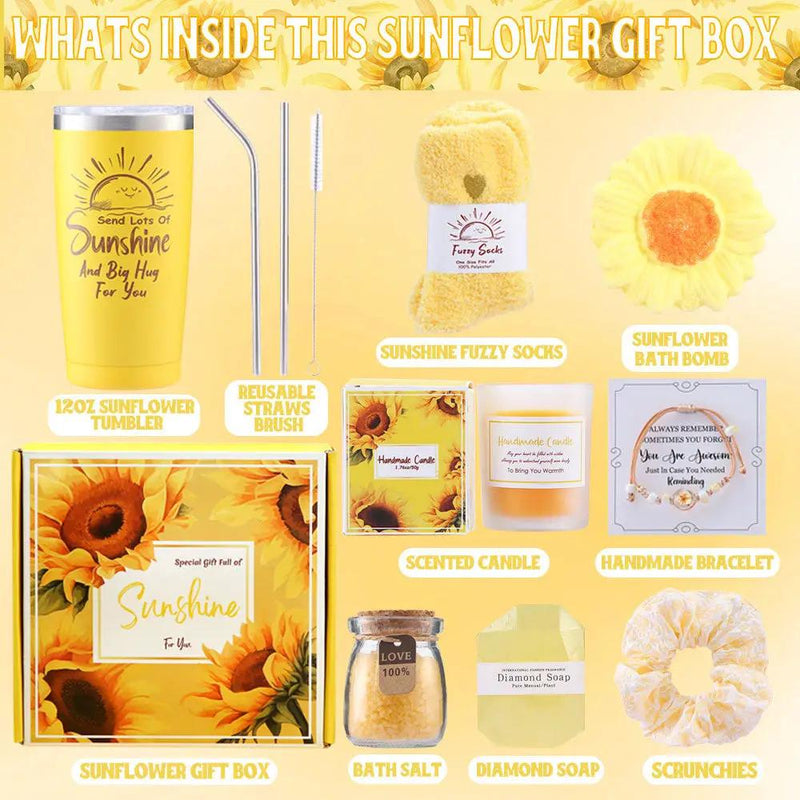 Poppy Gifts Aroma Sunflower Candle Bath Gift Box Aroma Sunflower Candle Bath Gift Box